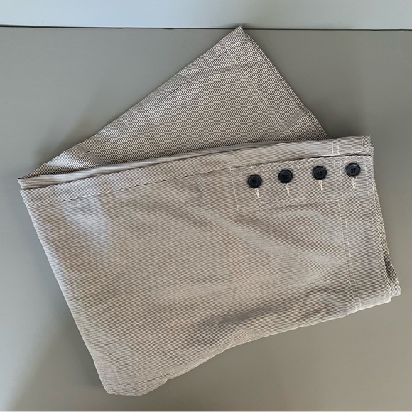 Tweeds Mariner Pinstriped Nautical Capri Side Button Wide Leg High Rise Pants 10 - Picture 2 of 7